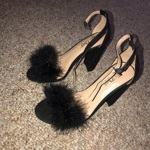 “Brash” Black Open Toed Heels